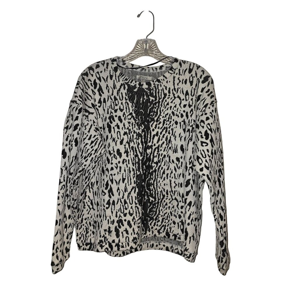 Zara Trafaluc Womens Medium Black‎ & White Animal Print Sweater